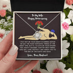 Wife Anniversary - Birthday - Personalized Knight in Shining Armor Love Knot Necklace and Message Card