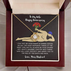 Wife Anniversary - Birthday - Personalized Knight in Shining Armor Love Knot Necklace and Message Card