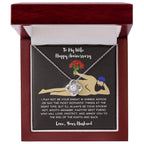 Wife Anniversary - Birthday - Personalized Knight in Shining Armor Love Knot Necklace and Message Card