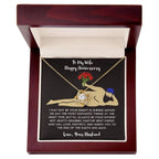 Wife Anniversary - Birthday - Personalized Knight in Shining Armor Love Knot Necklace and Message Card