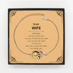 Wife Gifts, To My Wife Remember, you will never lose. You will either WIN or LEARN, Keepsake Sunflower Bracelet For Wife Card, Birthday Christmas Gifts Ideas For Wife X-mas Gifts
