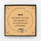 Wife Long Distance Relationship Gifts, No matter the miles that separate us, Cute Love Sunflower Bracelet For Wife, Birthday Christmas Unique Gifts For Wife