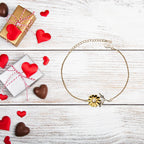 Wife Long Distance Relationship Gifts, No matter the miles that separate us, Cute Love Sunflower Bracelet For Wife, Birthday Christmas Unique Gifts For Wife