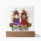 Witch Besties Personalized Best Friends Halloween Acrylic Plaque