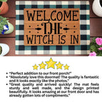 Welcome the Witch Is In - Coir Doormat – Funny Witch Halloween Welcome Mat | Spooky Fall Front Porch Decor | Rustic Farmhouse Entryway Rug