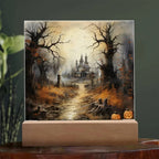 Witching Manor: Halloween's Spooktacular Acrylic Plaque