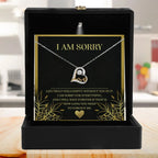 Apology Gift for Girlfriend, Wife, Soulmate - Sorry, Without You - Love Dancing Heart Pendant Necklace