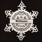 Personalized Snowflake Tree Ornament Family Name Laser Engraved Stainless Steel