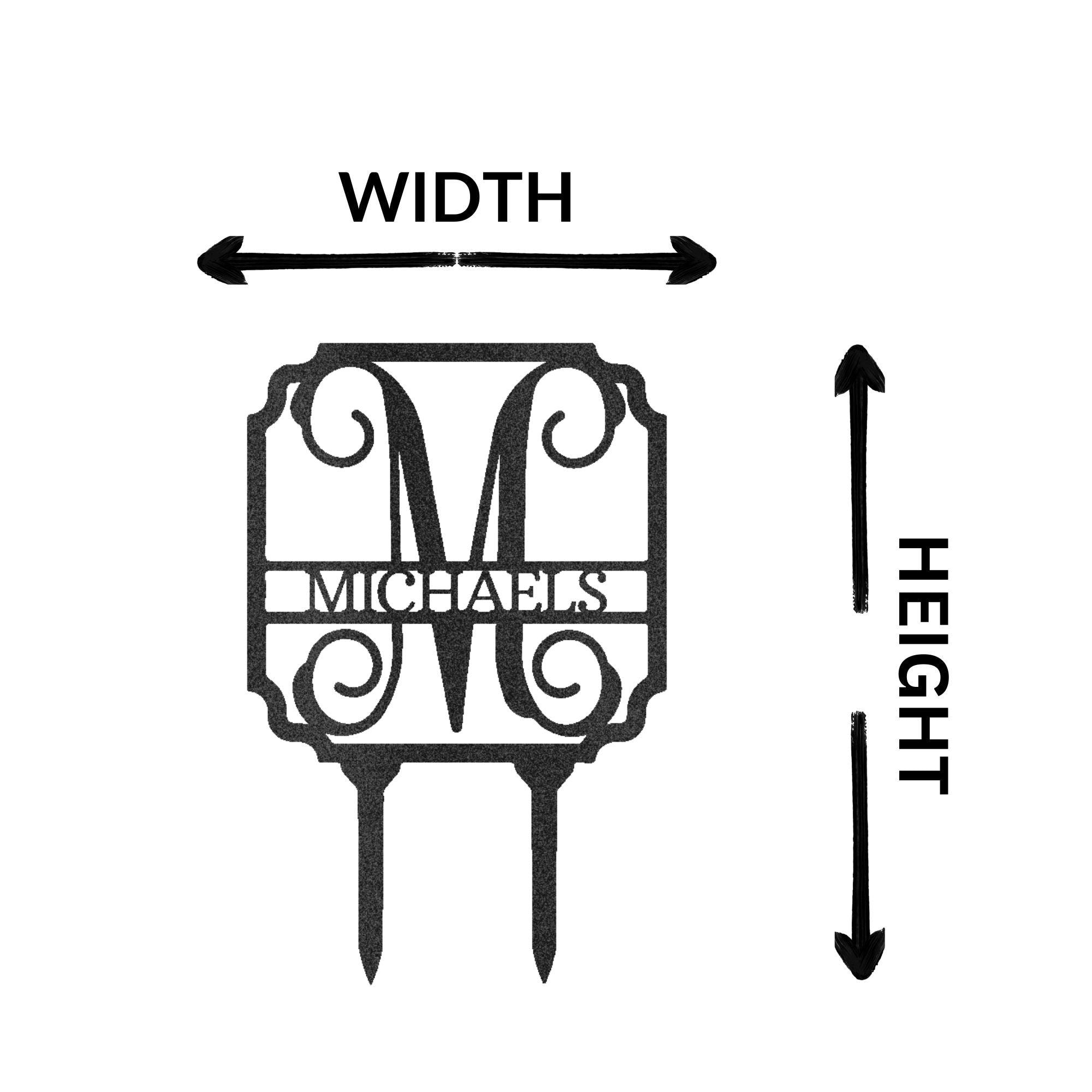 Vine Custom Name Initial Address Garden Lawn Yard Steel Stake Sign - Mallard Moon Gift Shop