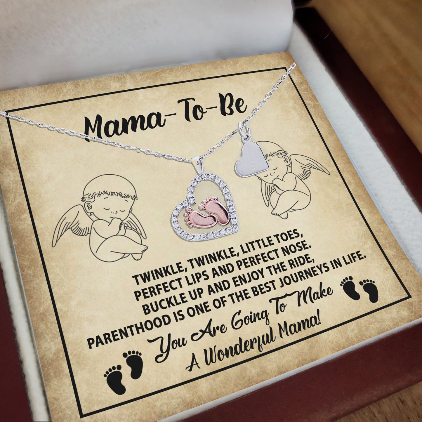 Gift for Mama-to-be Adorable Baby Feet Necklace - Mallard Moon Gift Shop
