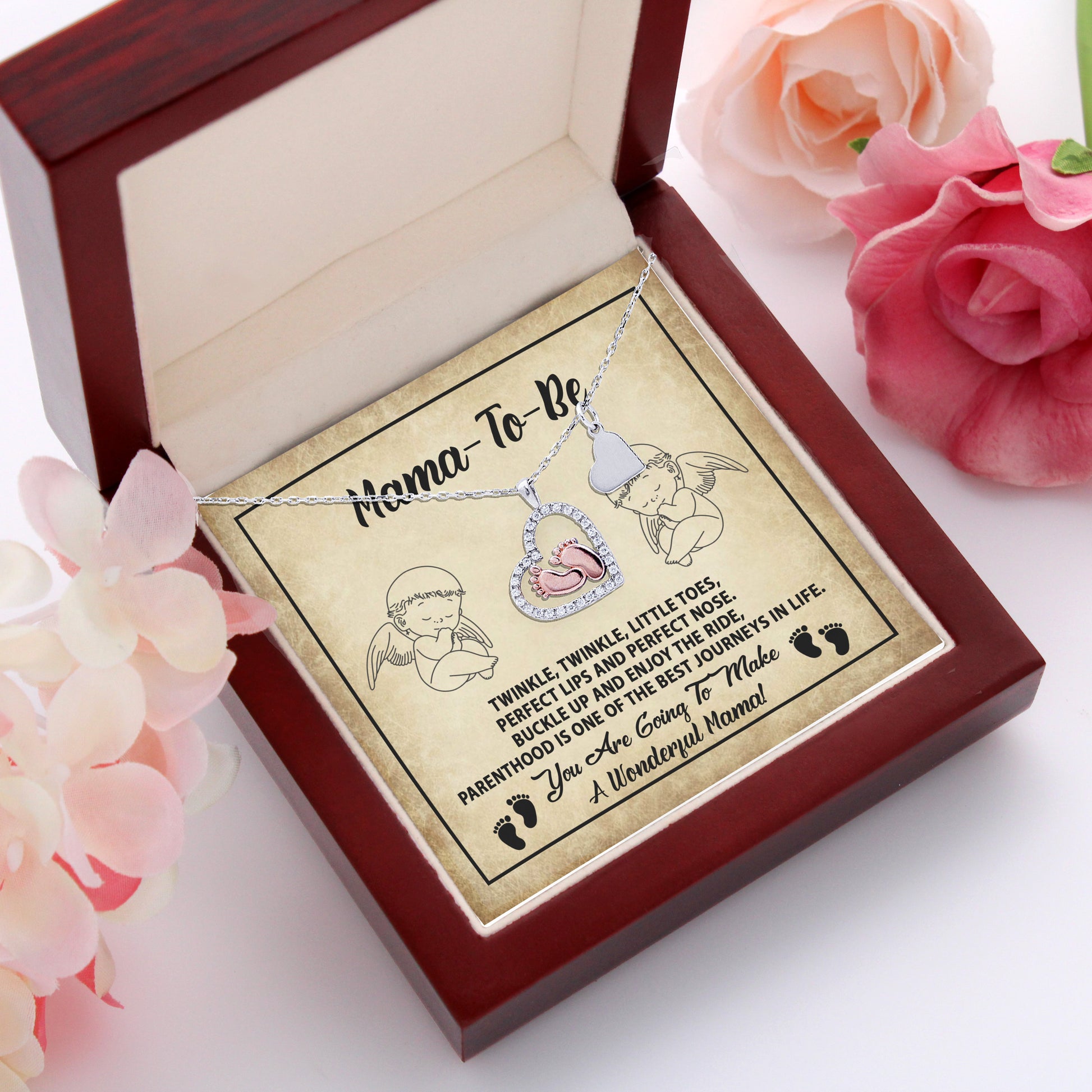 Gift for Mama-to-be Adorable Baby Feet Necklace - Mallard Moon Gift Shop