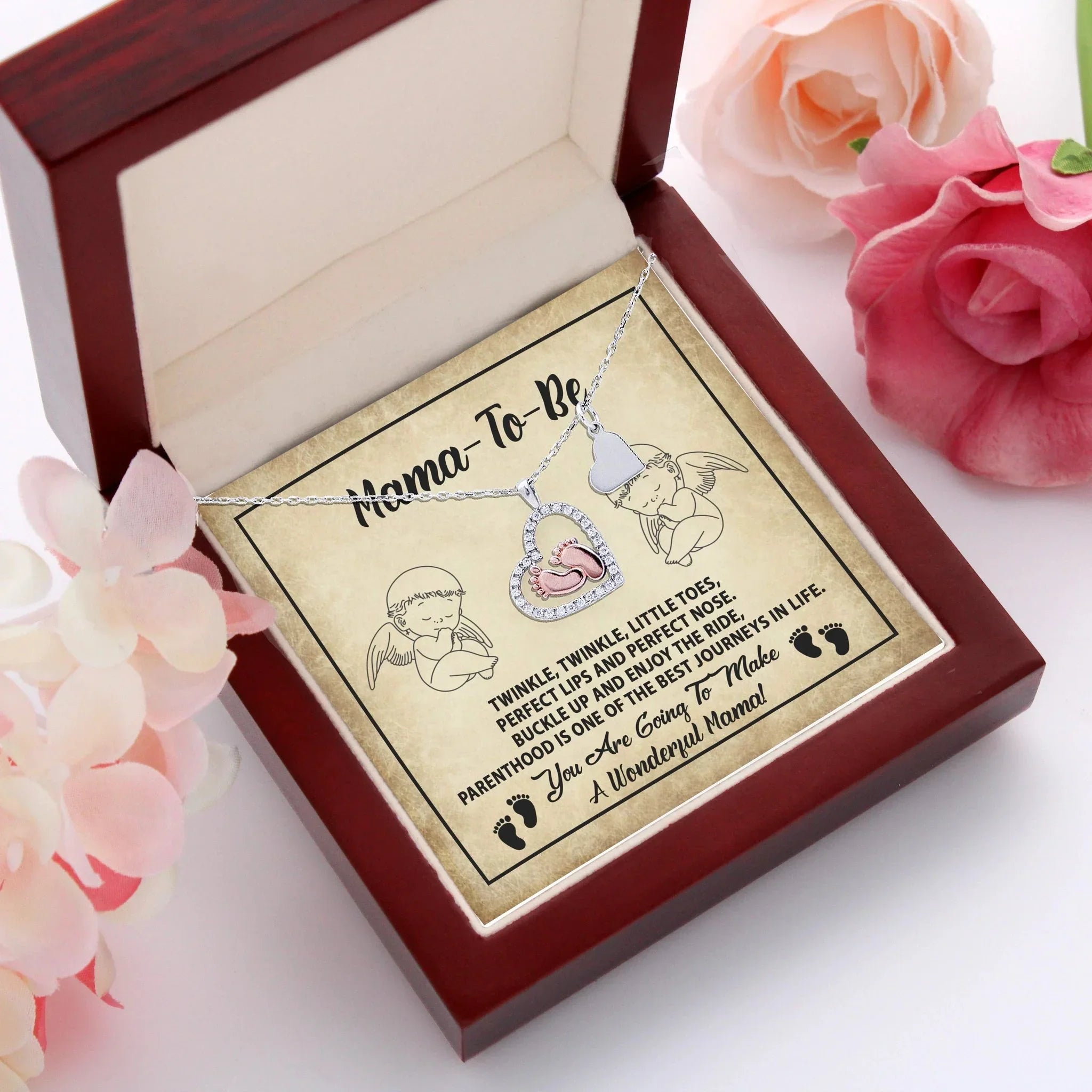 Gift for Mama-to-be Adorable Baby Feet Necklace