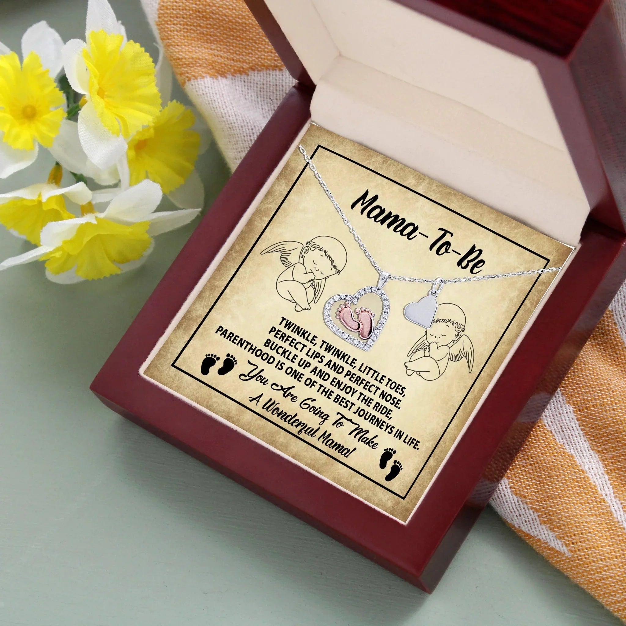 Gift for Mama-to-be Adorable Baby Feet Necklace