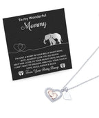 To My Wonderful Mommy I May be Just a Bump But I Love You So Much Baby Feet Necklace
