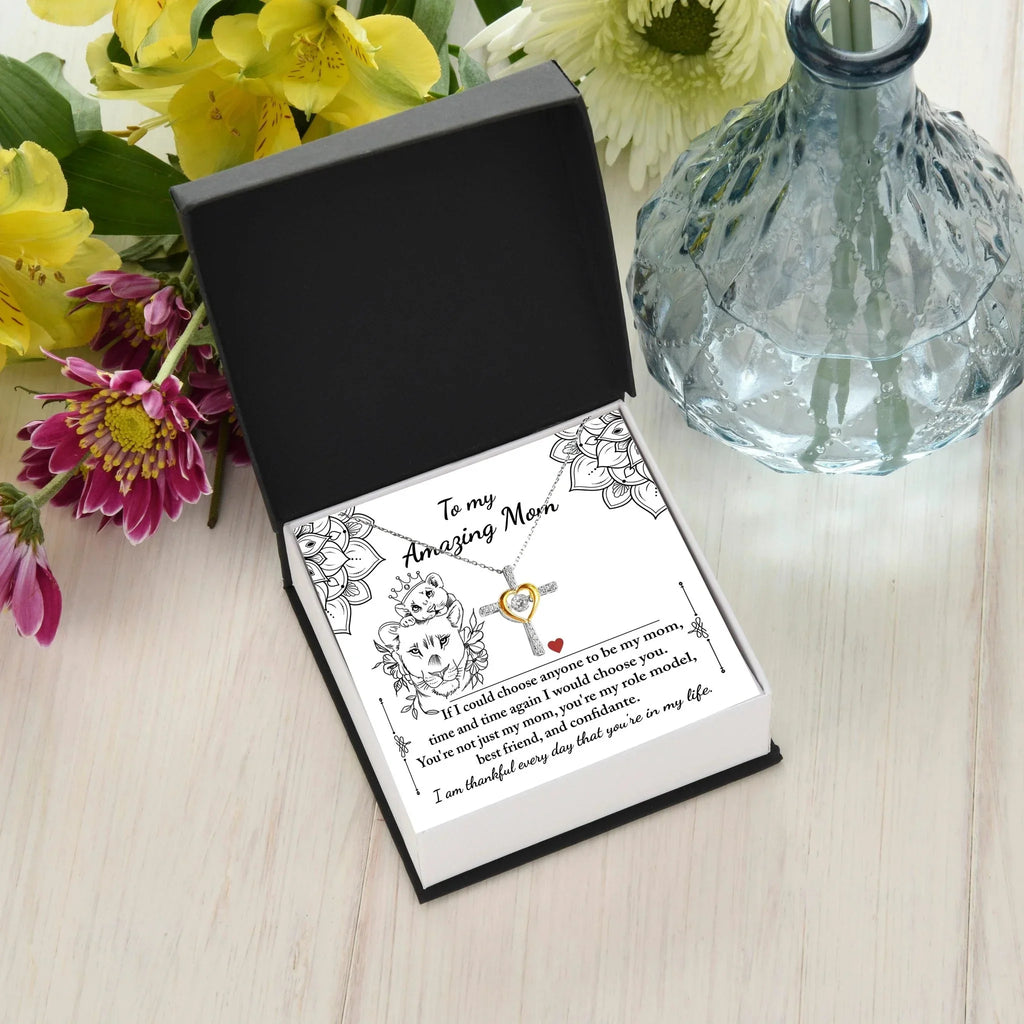 To My Amazing Mom You are my Best Friend, Role Model, and Confidante Cross Pendant Necklace