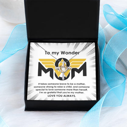 To My Wonder Mom It Take Someone Brave to Be a Mother Cross Pendant Necklace - Mallard Moon Gift Shop