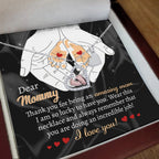 Dear Mommy Wear this Necklace You are Doing an Incredible Job Baby Feet Pendant Necklace