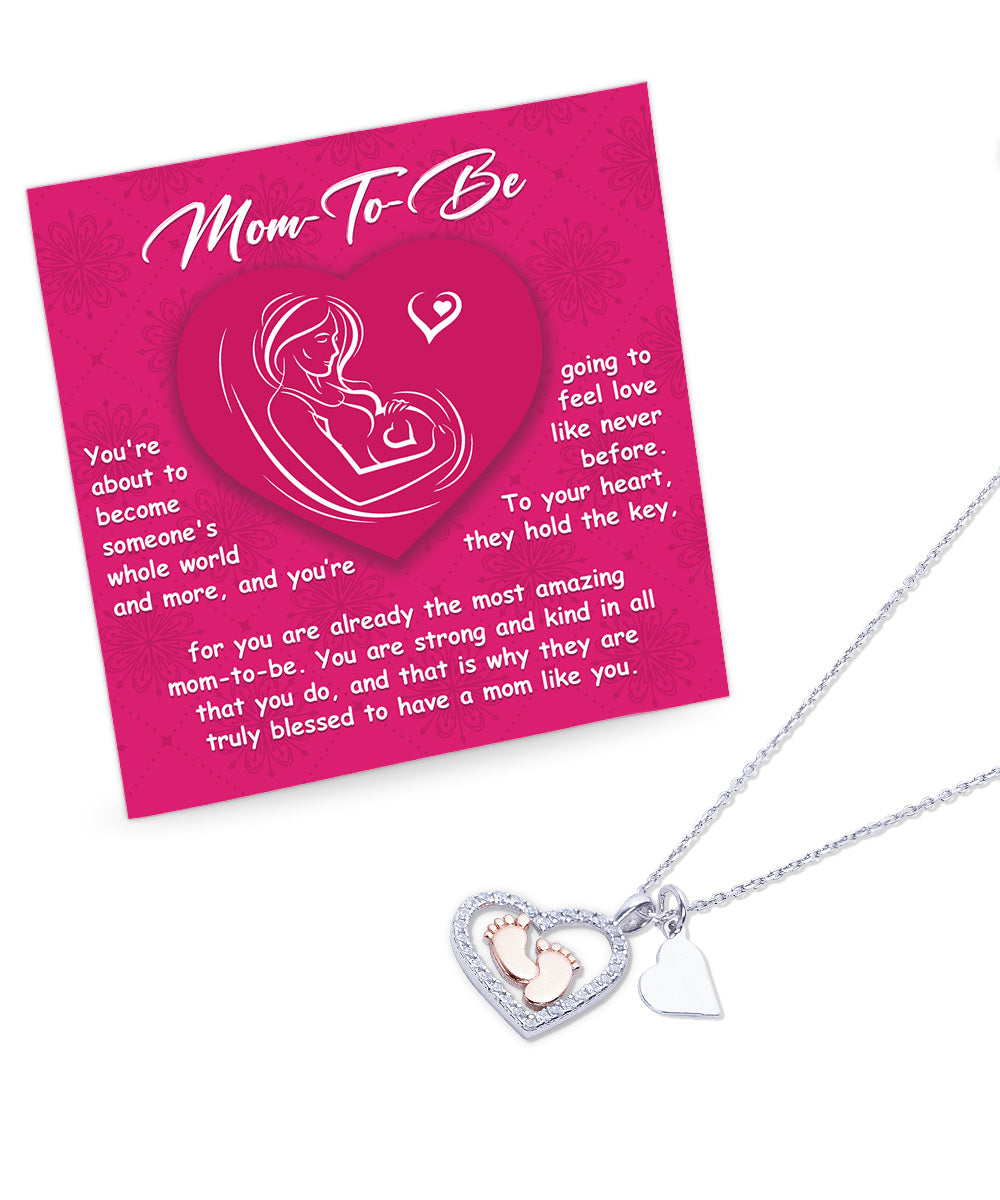 Gift for Mom-to-Be Pregnancy Baby Feet Necklace - Mallard Moon Gift Shop