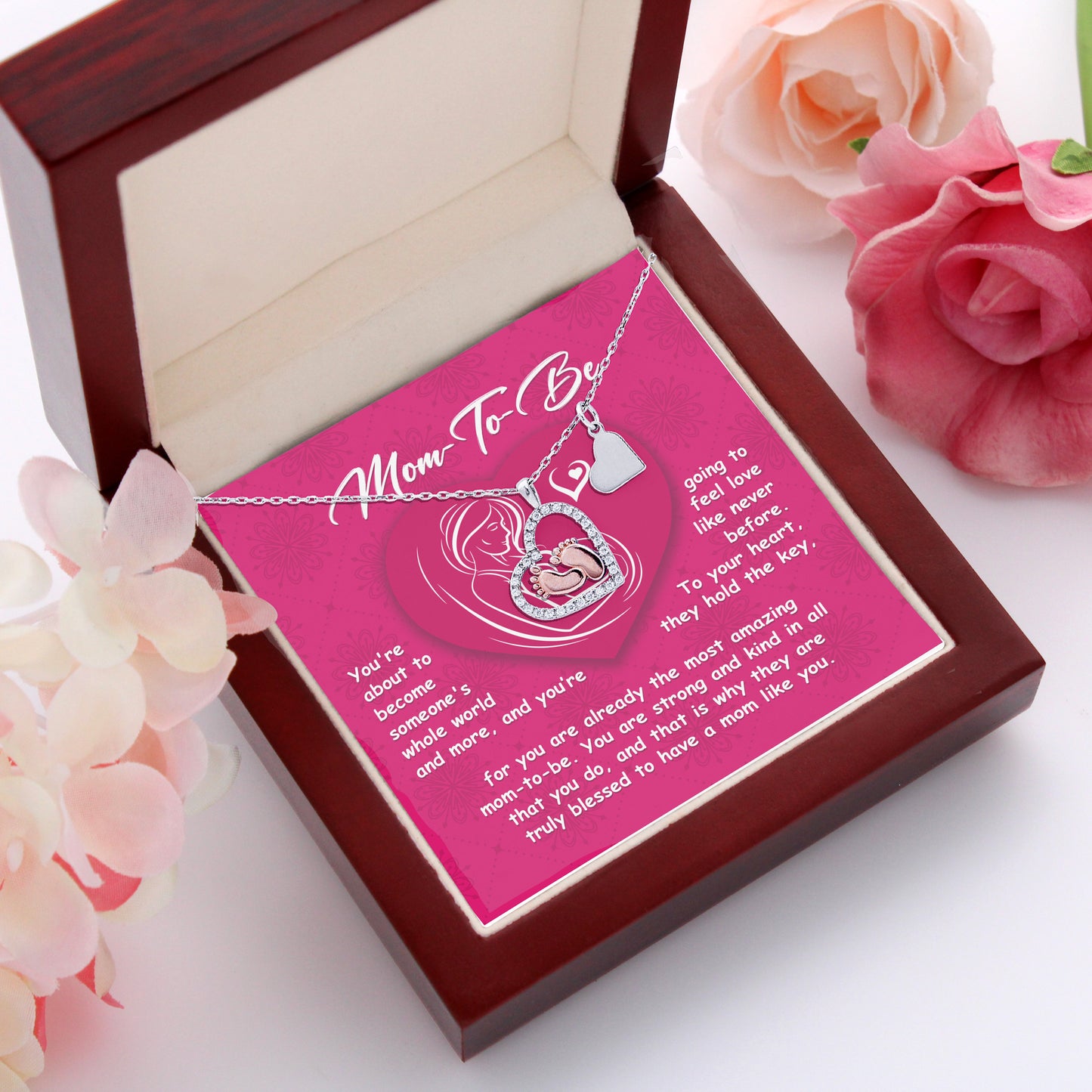 Gift for Mom-to-Be Pregnancy Baby Feet Necklace - Mallard Moon Gift Shop