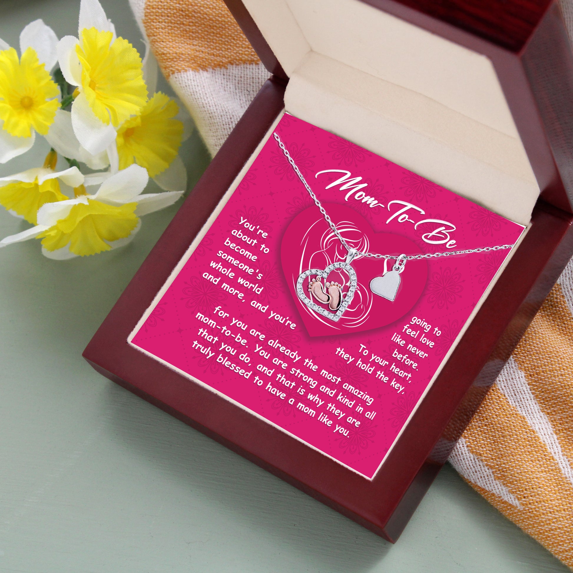 Gift for Mom-to-Be Pregnancy Baby Feet Necklace - Mallard Moon Gift Shop