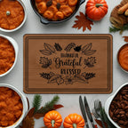 Engraved Wooden Cutting Board, Thankful Grateful Blessed Kitchen Decor, Personalized Gift for Thanksgiving, Wedding, Housewarming