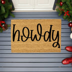 Rustic Howdy Welcome Doormat – Country Farmhouse Coir Entry Mat | Southern Greeting Door Mat | Western Home Décor Gift