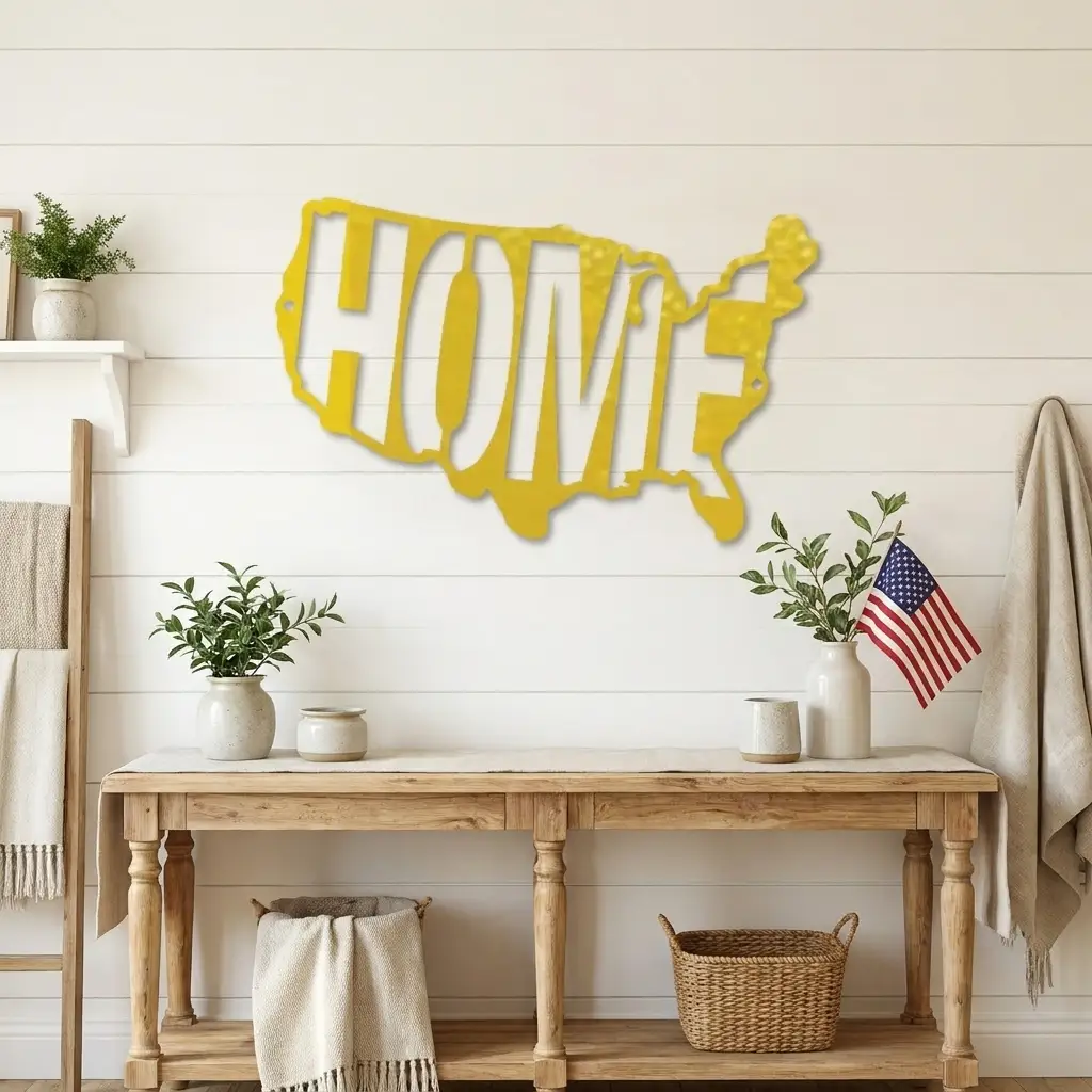 USA Home Indoor Outdoor Steel Wall Sign