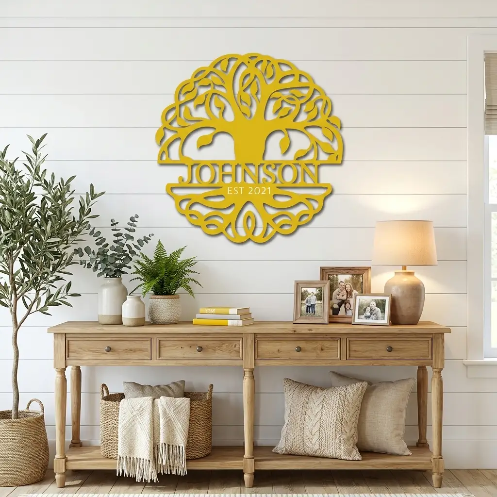 Personalized Tree of Life Metal Wall Art | Custom Family Name & Established Date Sign