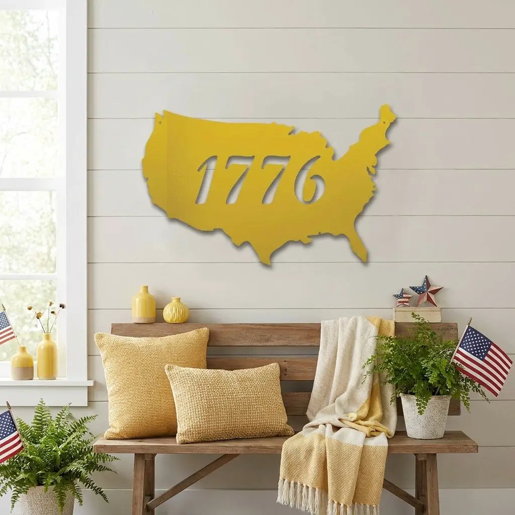 Patriotic Gift 1776 Metal Art Steel Wall Sign