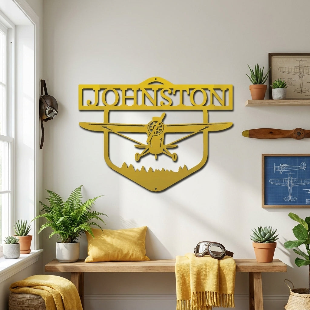 Personalized Airplane Metal Wall Art – Custom Pilot Name Sign – Aviation Decor – Aircraft Wall Art – Gift for Pilots