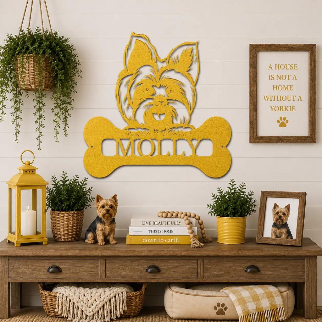Choose Your Dog Breed Personalized Metal Wall Art – Custom Dog Name Sign, Dog Lover Gift, Laser Cut Steel Wall Hanging