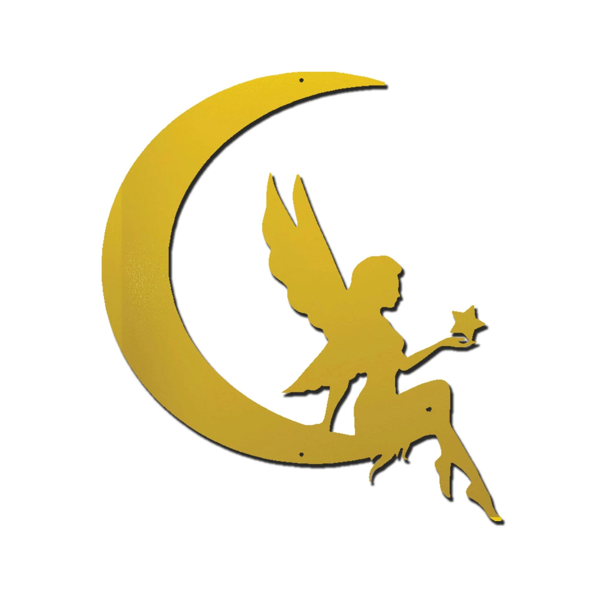 Fairy Moon Metal Art Wall Sign