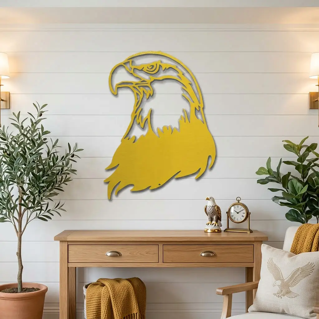 Bald Eagle Metal Wall Art – Patriotic USA Decor – American Eagle Sign – Rustic Wall Decor – Outdoor Metal Art