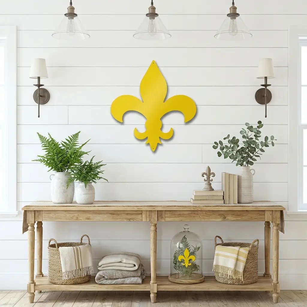 Fleur De Lis Steel Wall Art | Classic French Symbol Metal Decor | Indoor & Outdoor Wall Accent | Made in USA