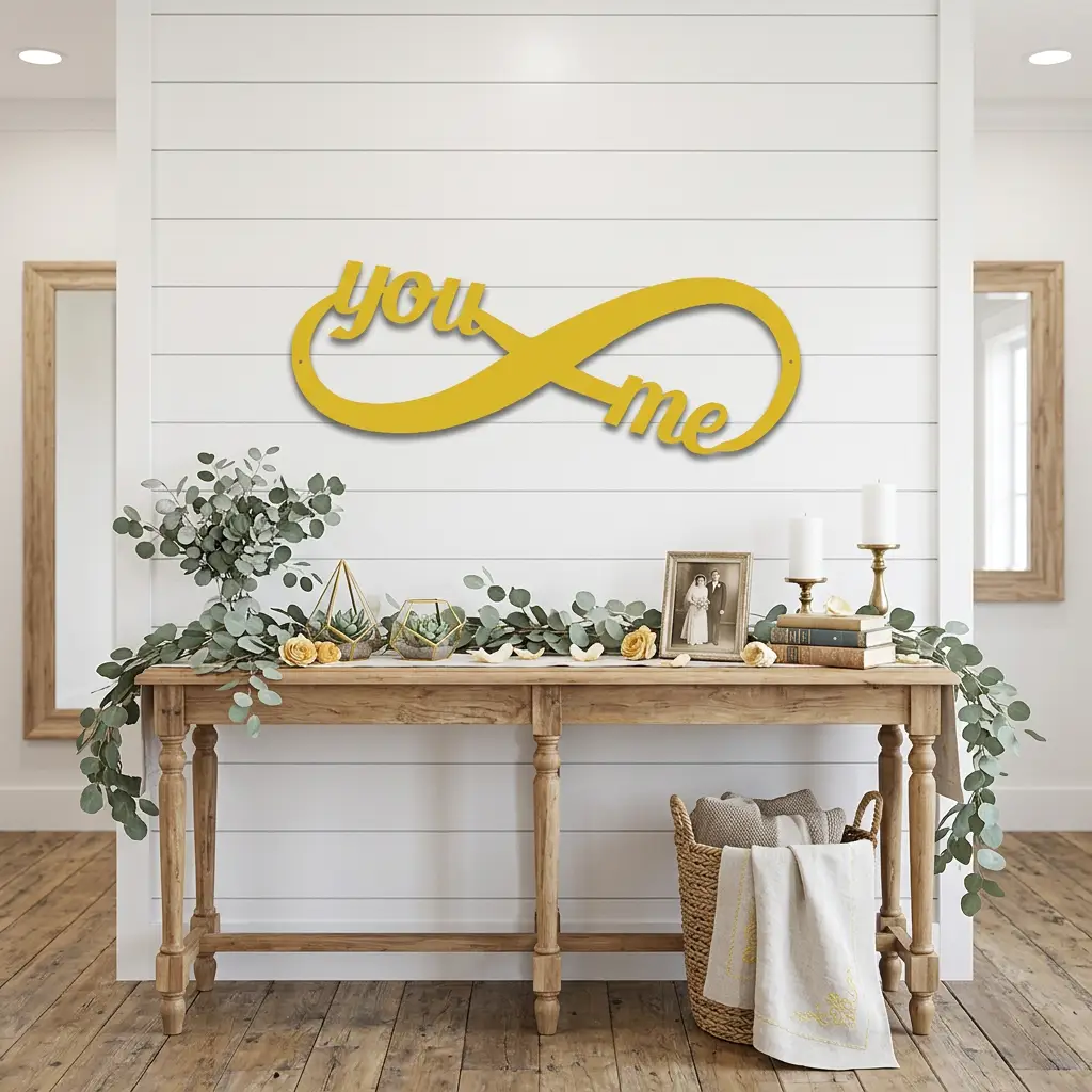 You & Me Infinity Metal Wall Art | Romantic Couple Sign | Wedding, Anniversary & Engagement Gift | Valentine’s Day Decor
