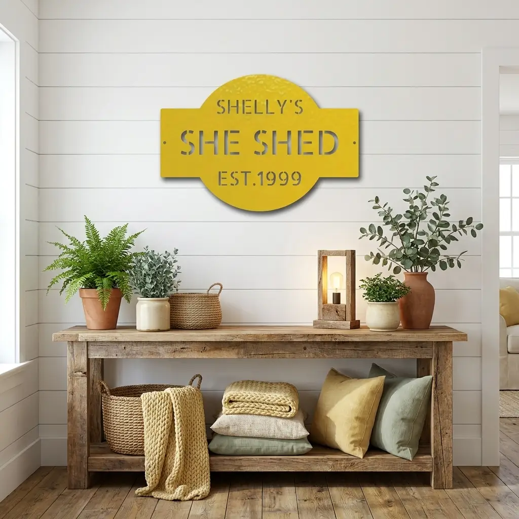 Personalized 3 Line Metal Wall Sign, Custom Name & Phrase Wall Art, Family Home Garage She Shed Man Cave Sign, Custom Metal Decor, Personalized Housewarming Gift