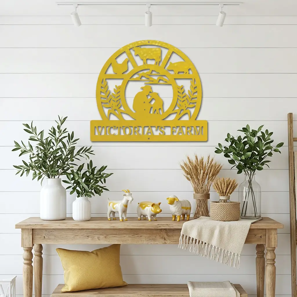 Personalized Farm Metal Wall Art – Custom Family Farm Sign – Ranch Decor – Barn Wall Art – Livestock Sign – Gift for Farmers