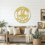 Personalized Split Letter Monogram Metal Wall Art – Custom Family Name Sign – Wedding Gift – Housewarming Decor – Last Name Steel Sign
