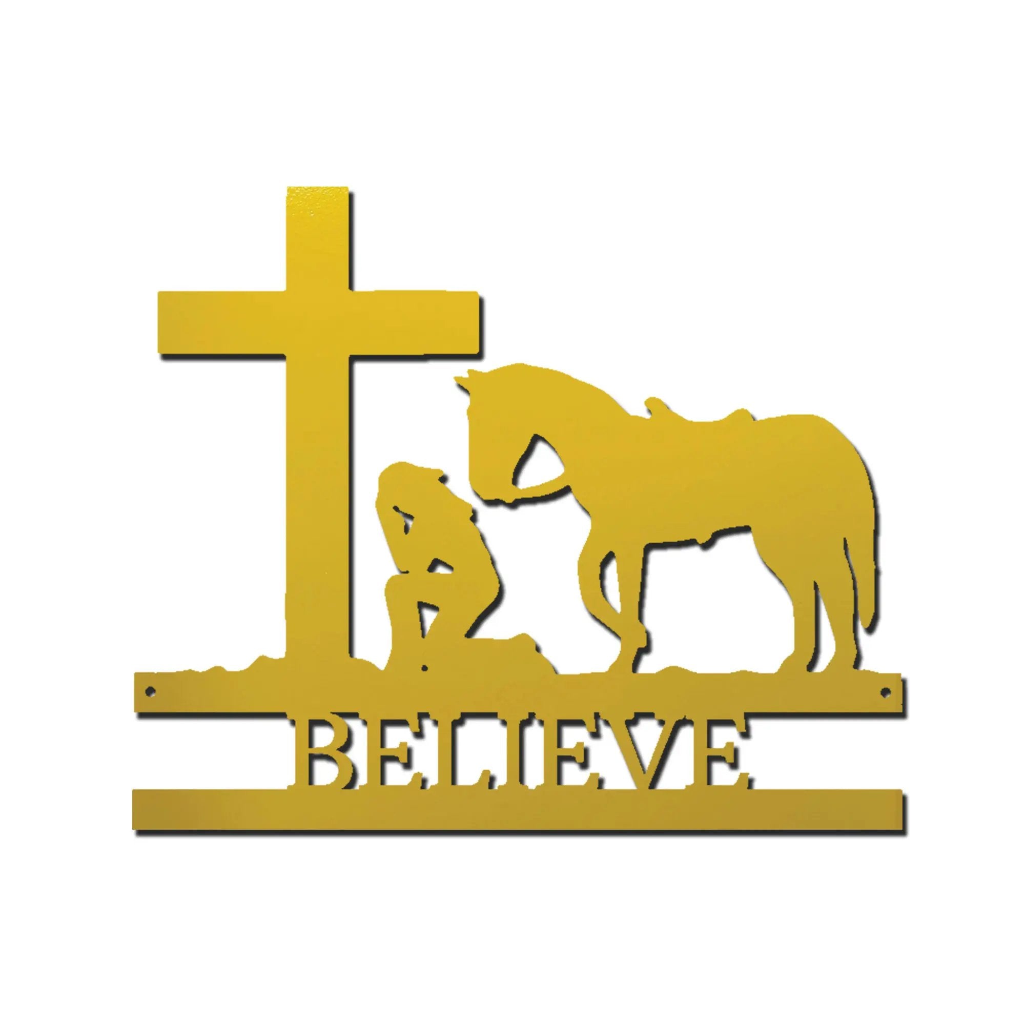 Cowgirl Kneeling Monogram Steel Sign Indoor Outdoor Decor