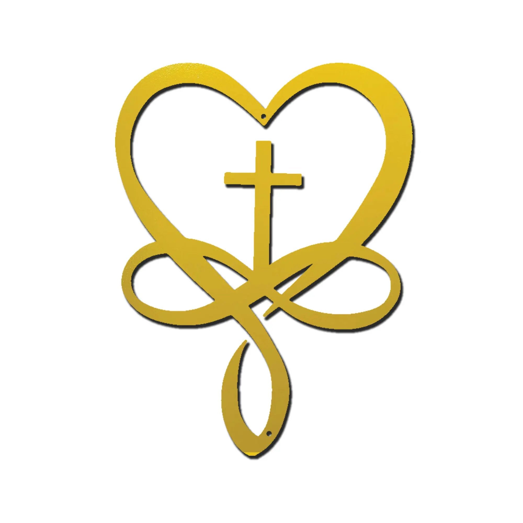 Love Infinity Cross Metal Wall Art – Christian Faith Decor, Heart Cross Sign, Religious Home Decor, Laser Cut Steel Wall Hanging, Gift for Christian Family