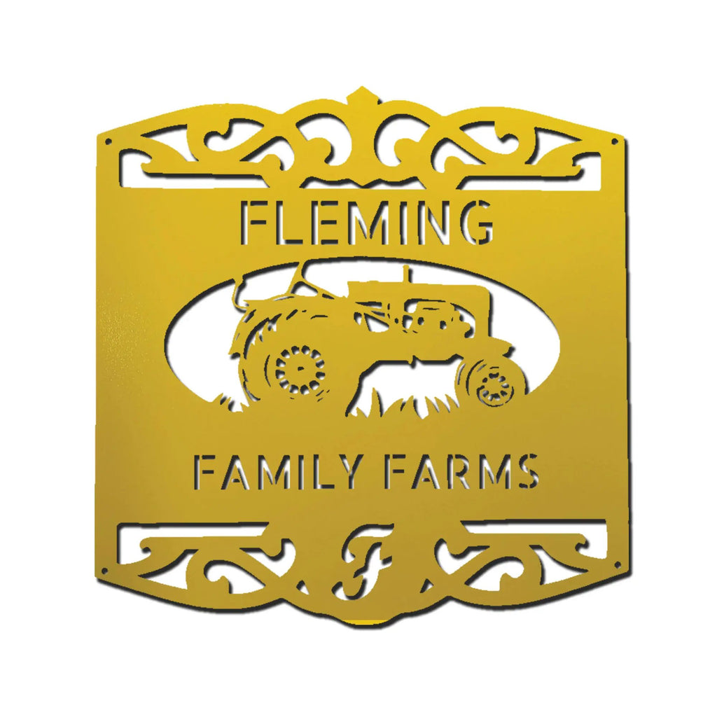 Personalized Family Farm Metal Wall Art Sign Custom Farm Name Tractor Steel Sign Elegant Farmhouse Decor Outdoor Ranch Sign