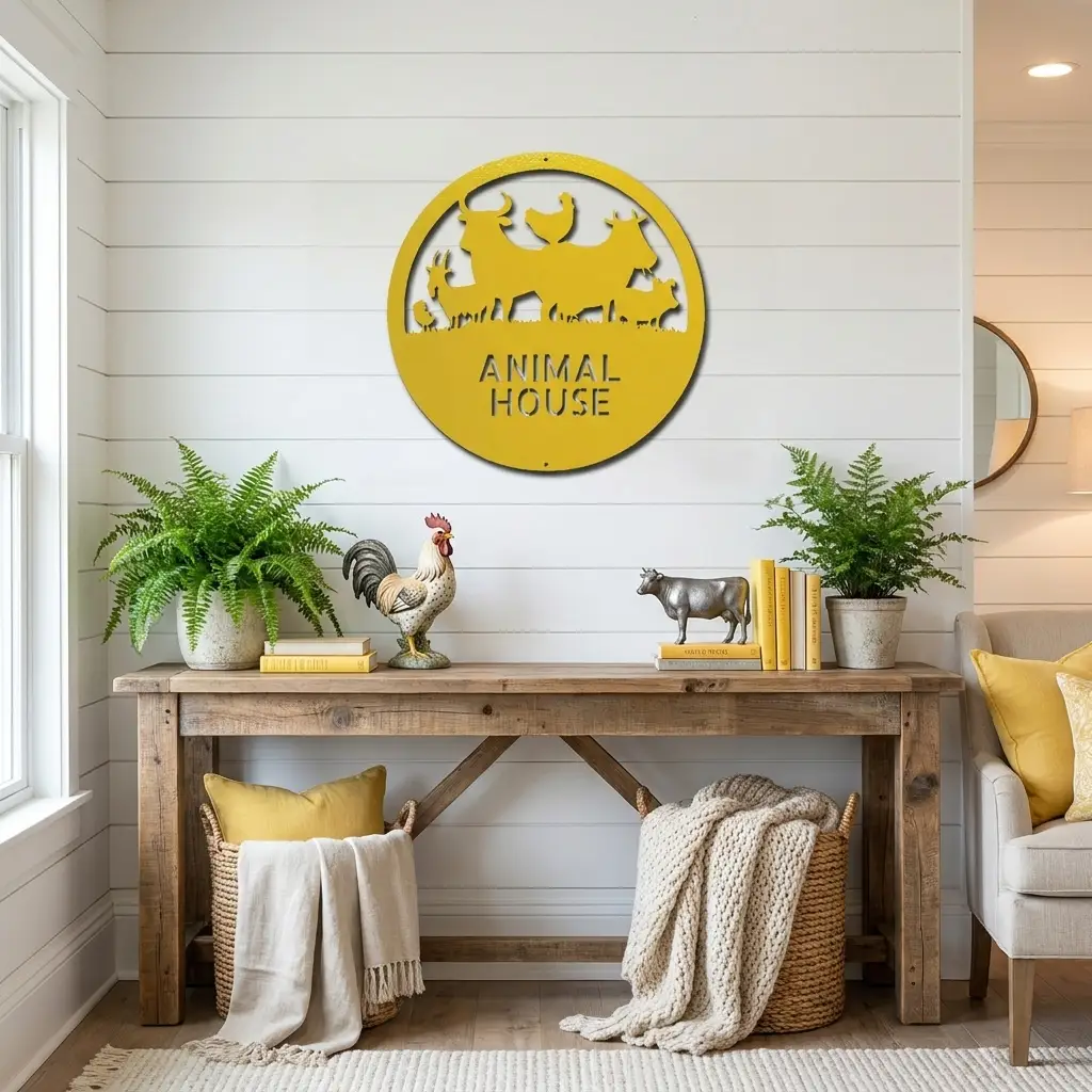 Personalized Farm Animal Metal Sign | Custom Barnyard Wall Decor | Farmhouse Animal Name Sign | Rustic Livestock Metal Art | Homestead Gift | Made in USA