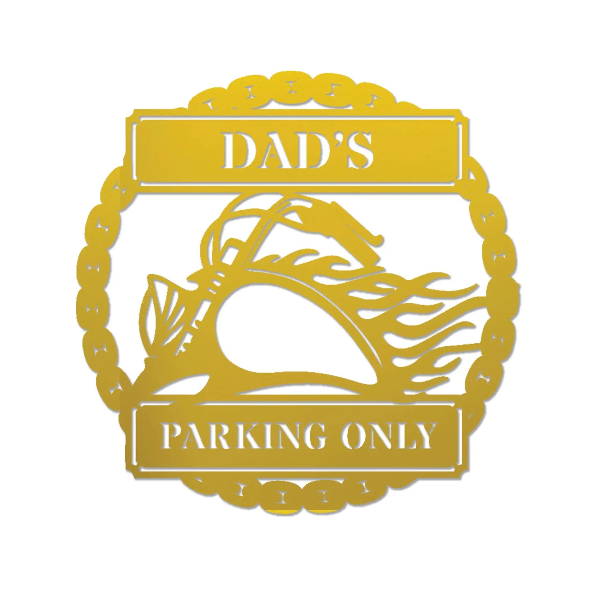 Hog Motorcycle Parking Plaque Personalized Name Indoor Outdoor Steel Sign Metal Art