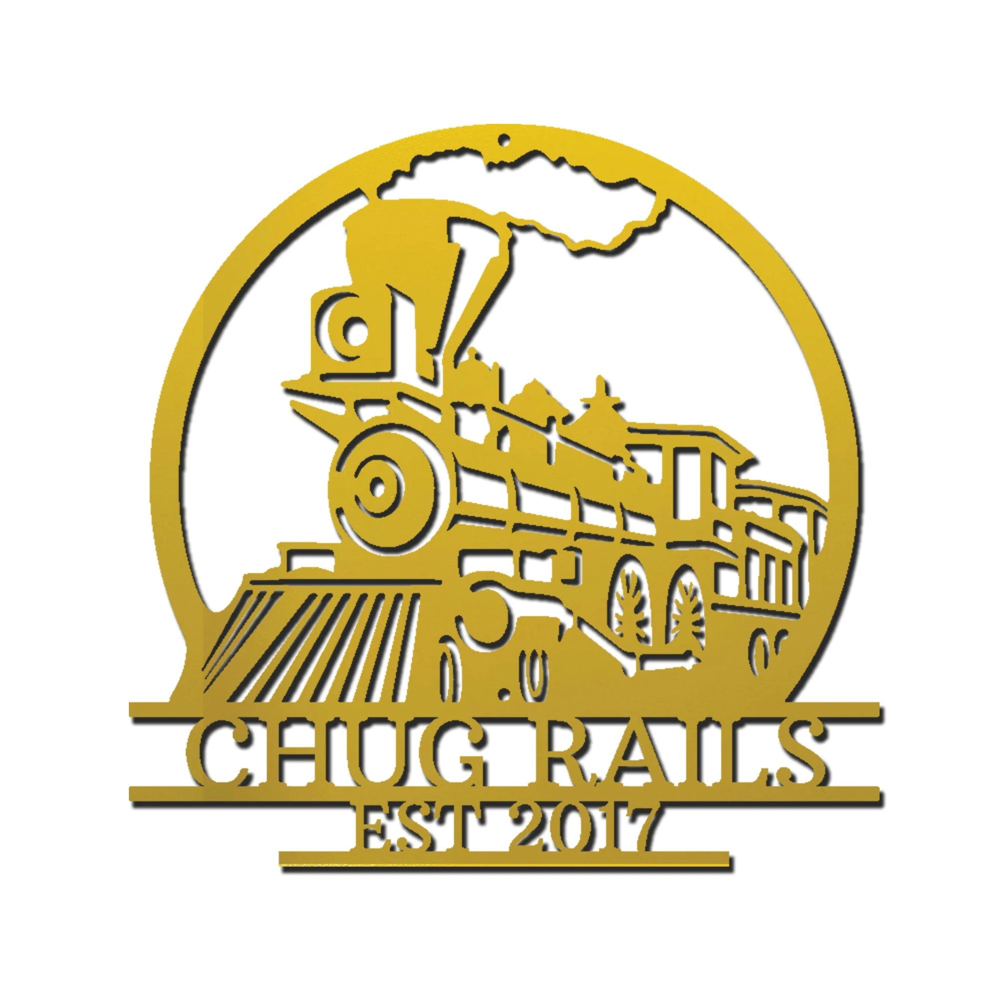 Vintage Steam Locomotive Train Personalized Name Metal Art Wall Sign