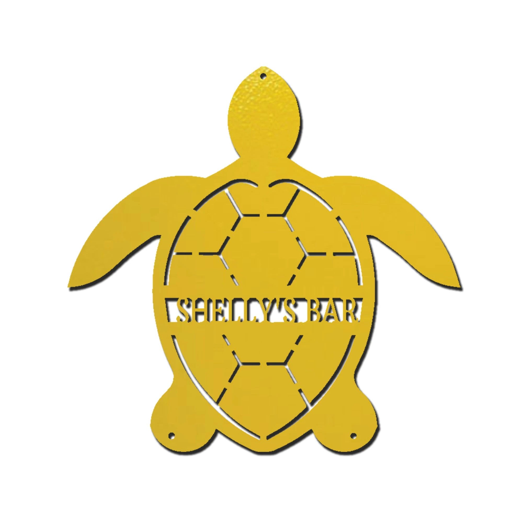 Sea Turtle Custom Name Metal Art Wall Sign