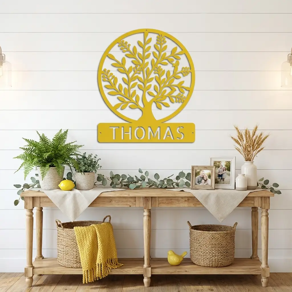 Personalized Tree of Life Metal Wall Sign: Celebrate Your Roots