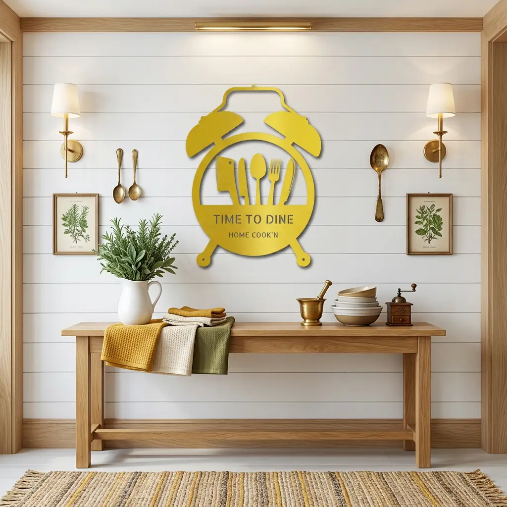 Food Time Kitchen Timer Custom Name Indoor Outdoor Steel Wall Sign