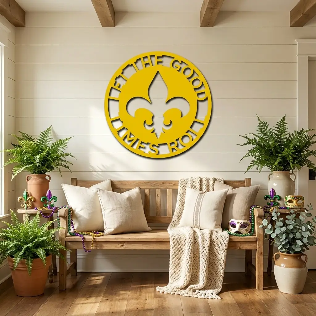 Personalized Fleur de Lis Metal Wall Art | Custom Family Name Sign | French Country Wall Decor | Made in USA