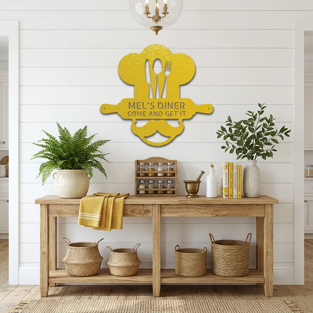 Personalized Diner Metal Wall Art: Where Every Meal is Your Signature Dish