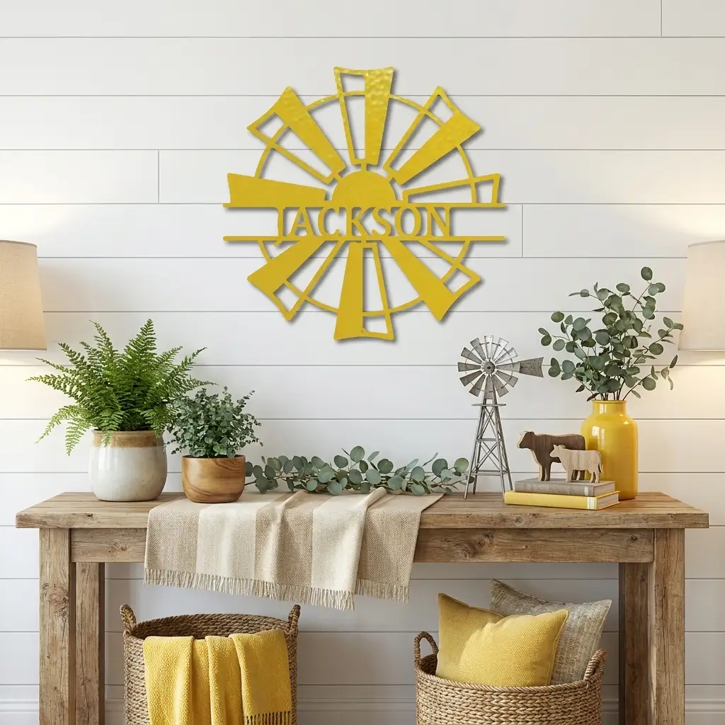 Windmill Cutom Metal Art Rustic Farmhouse